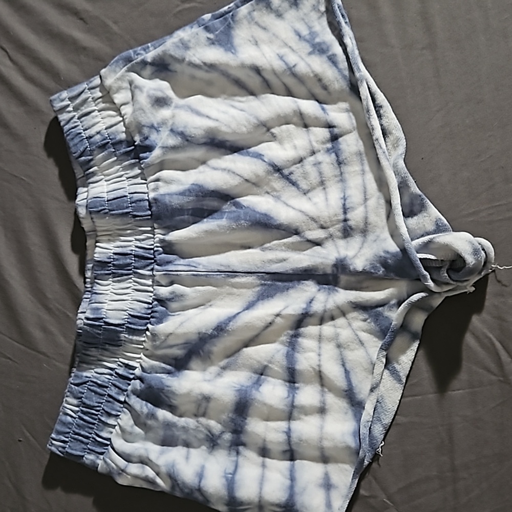 Grayson threads tie dye shorts medium blue and white